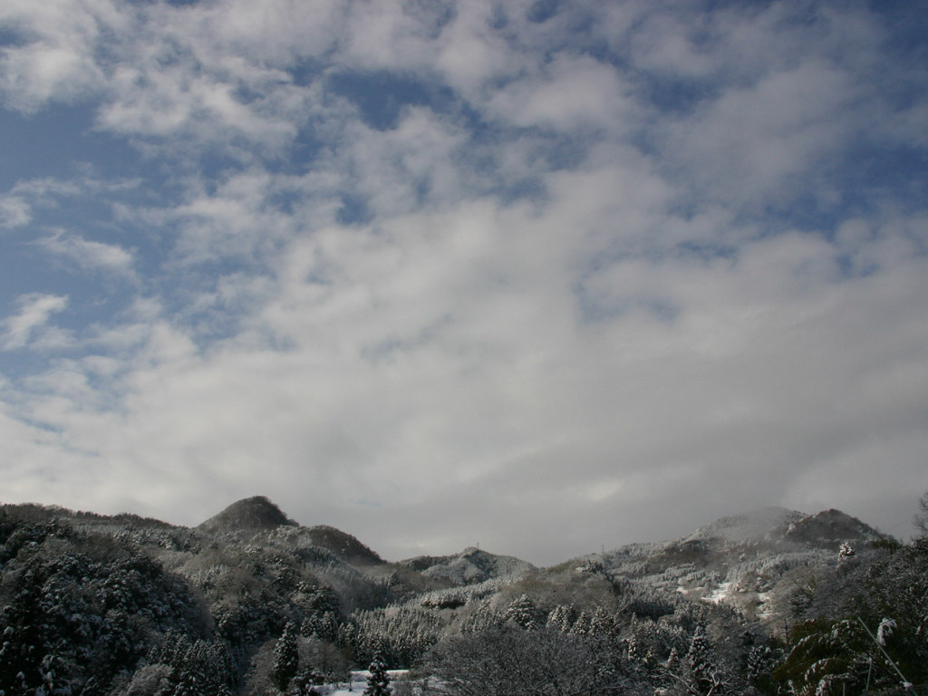 雪山と空 写真素材無料壁紙