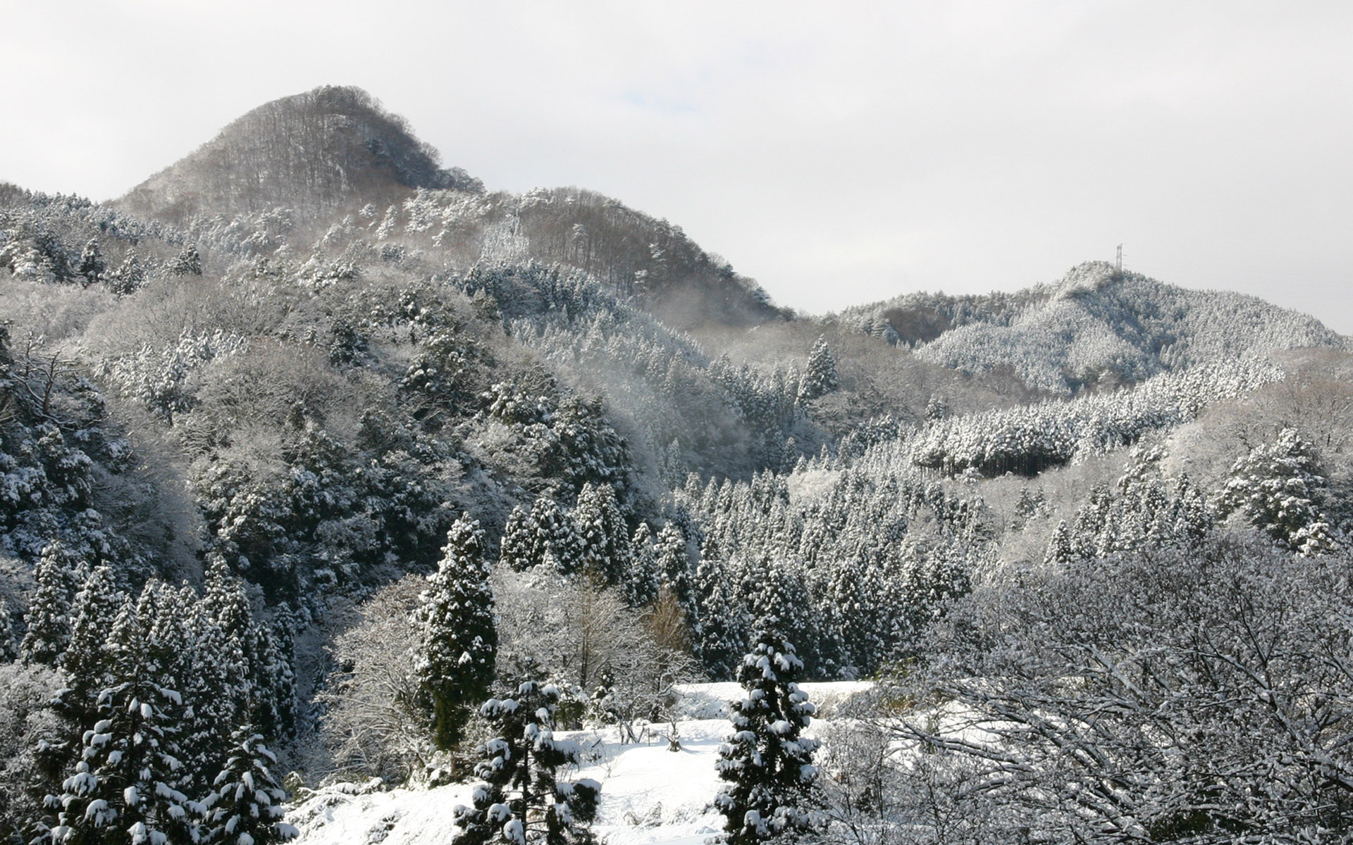 雪山の風景 ワイド 高画質 写真素材無料壁紙